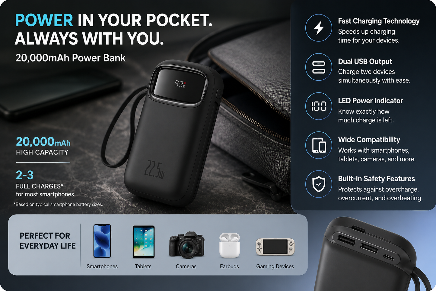 Compact Smart Power Bank