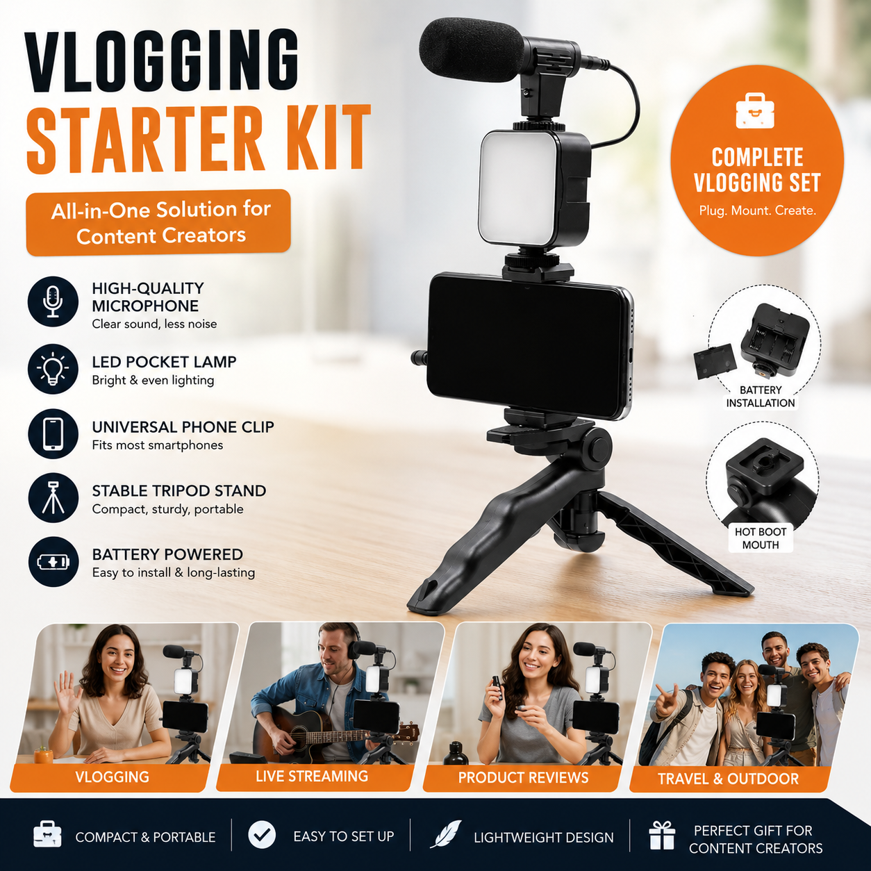 Smartphone and Camera Vlogging Studio Kits